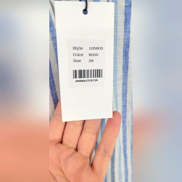 100% Linen Sita Murt Stripe Knee Length Skirt Size 38(4) NWT Retail $200 - Picture 9 of 10